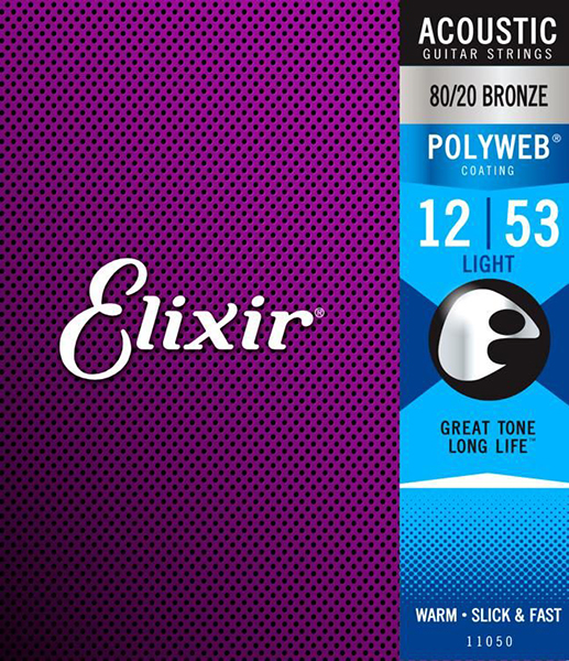 Elixir 11050 POLYWEB Комплект струн для акустической гитары, Light, бронза 80/20, 12-53. купить в prostore.me