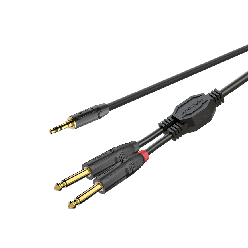 ROXTONE GPTC100/2 Аудио-кабель, 5,5mm, 3,5mm stereo Jack -2x6,3mm mono Jack, 2 м купить в prostore.me
