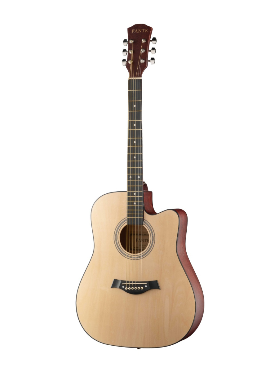 "FT-221-N Акустическая гитара, с вырезом 41"", цвет натуральный, Fante" купить в prostore.me