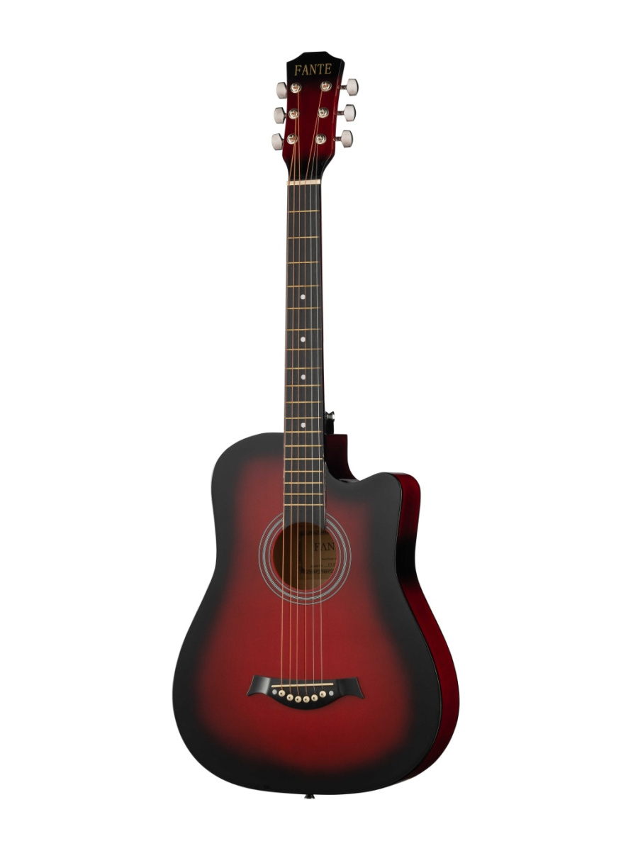 FT-D38-RDS Акустическая гитара, с вырезом, красный санберст, Fante купить в prostore.me