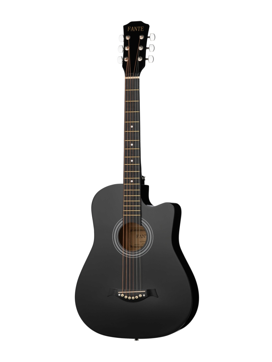 FT-D38-BK Акустическая гитара, с вырезом, черная, Fante купить в prostore.me