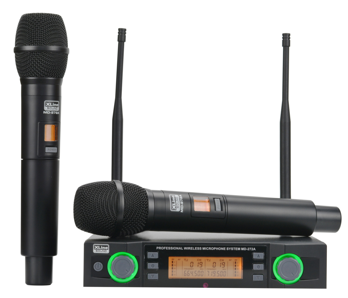 XLine MD-272A Радиосистема двухканальная с двумя ручными радиомикрофонами. 200 фиксированных частот. купить в prostore.me