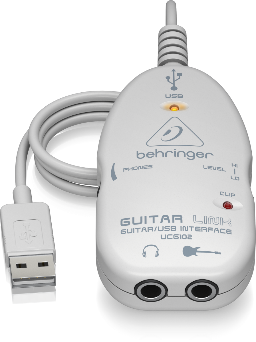BEHRINGER UCG102 - USB-интерфейс, позволяющий подключить гитару к компу,16 бит/(32.0 / 44.1 /48) кГц купить в prostore.me