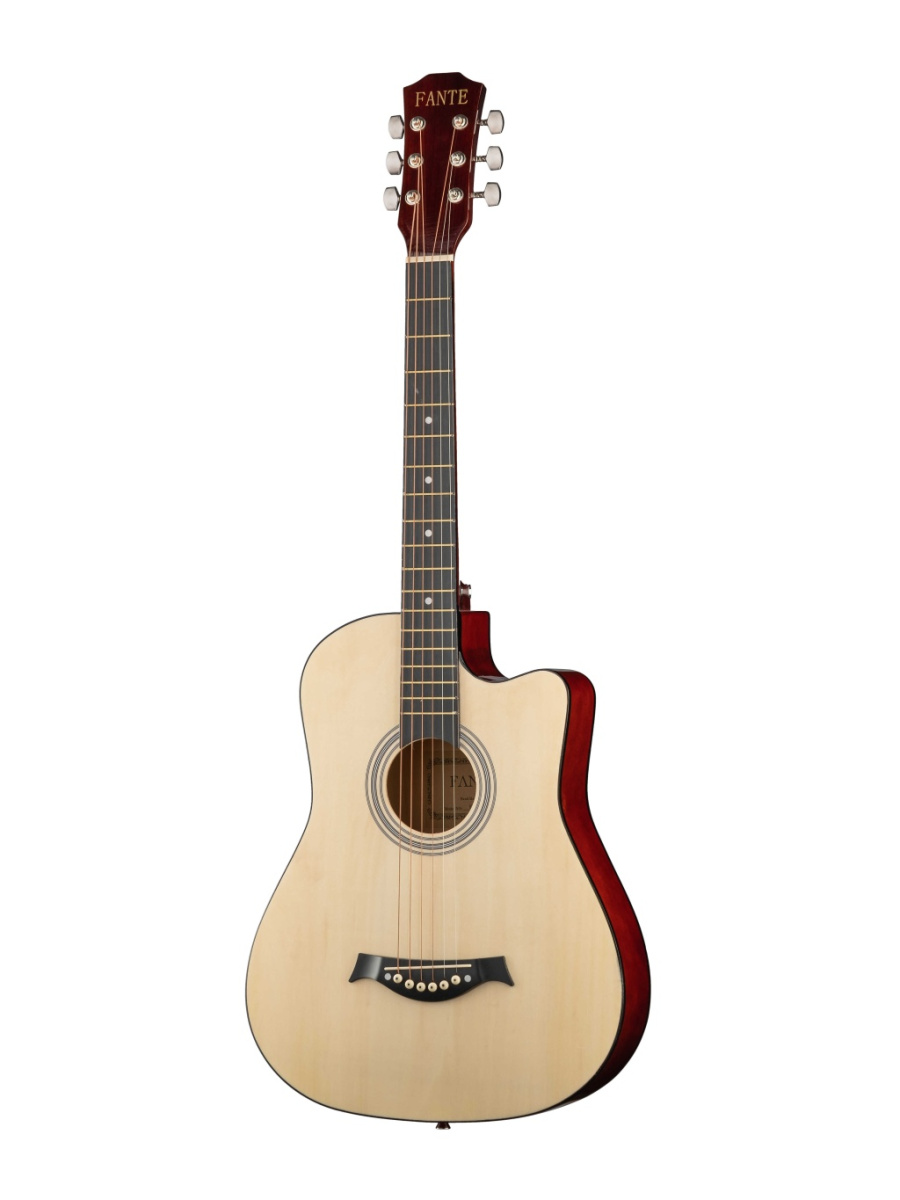 FT-D38-N Акустическая гитара, с вырезом, цвет натуральный, Fante купить в prostore.me