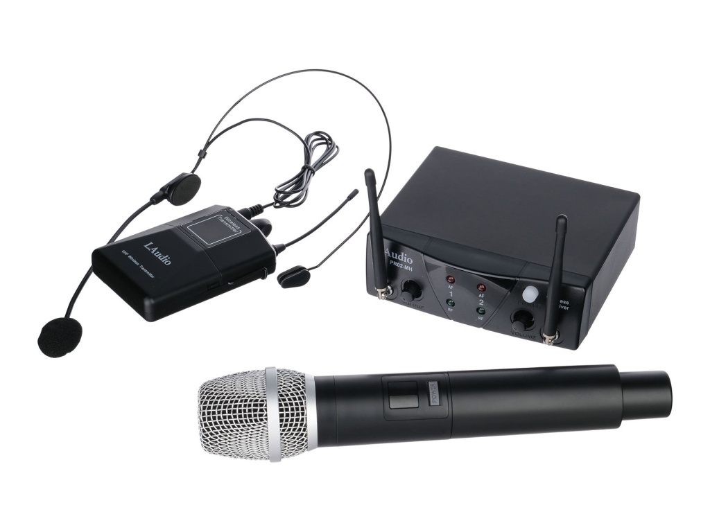 LAudio PRO2-MH Двухканальная радиосистема с ручным передатчиком и головным микрофоном.