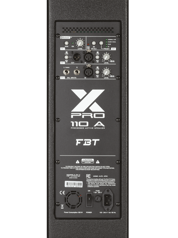 FBT X-PRO 110A - активная двухполосная акустическая система, НЧ 1200+ ВЧ 300 Вт, DSP купить в prostore.me