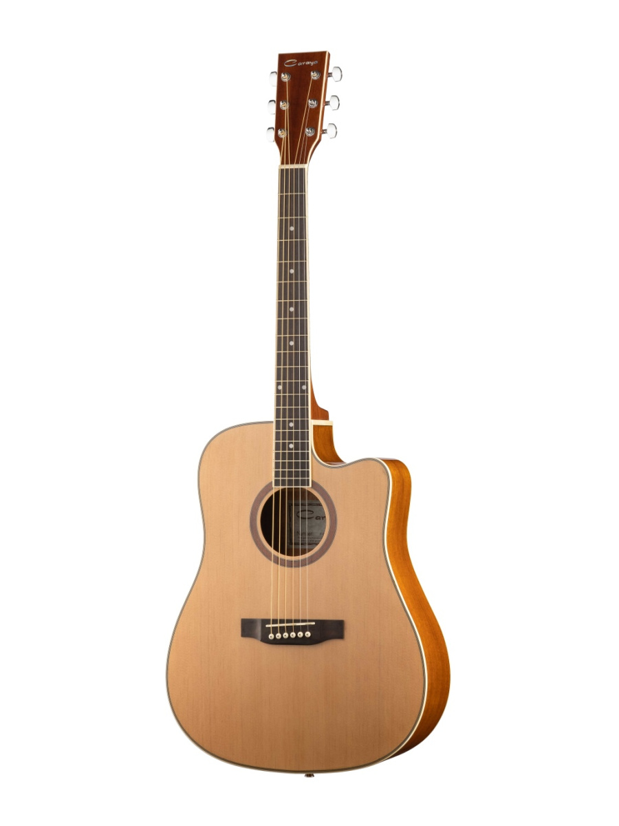 F668C-N Акустическая гитара, с вырезом, цвет натуральный, Caraya купить в prostore.me