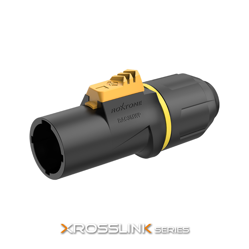 ROXTONE RAC3MWP yellow ring Разъем кабельный типа powercon, пыле и влаго защищенный (IP65)