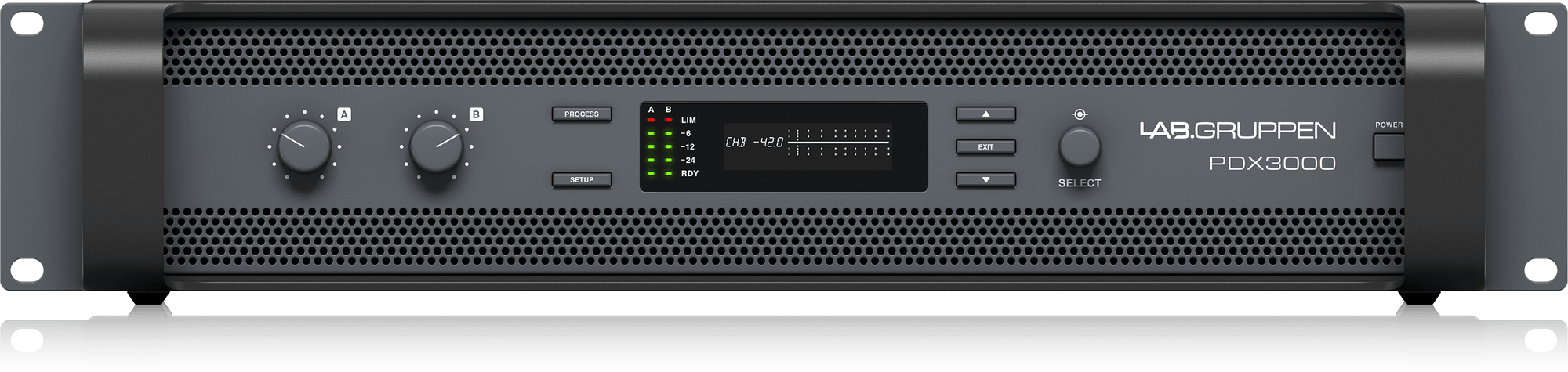 LAB.GRUPPEN PDX3000 - двухканальный усилитель с DSP, 2x1000 Вт/2 Ом, 2x1500 Вт/4 Ом, 2х800 Вт/8 Ом купить в prostore.me