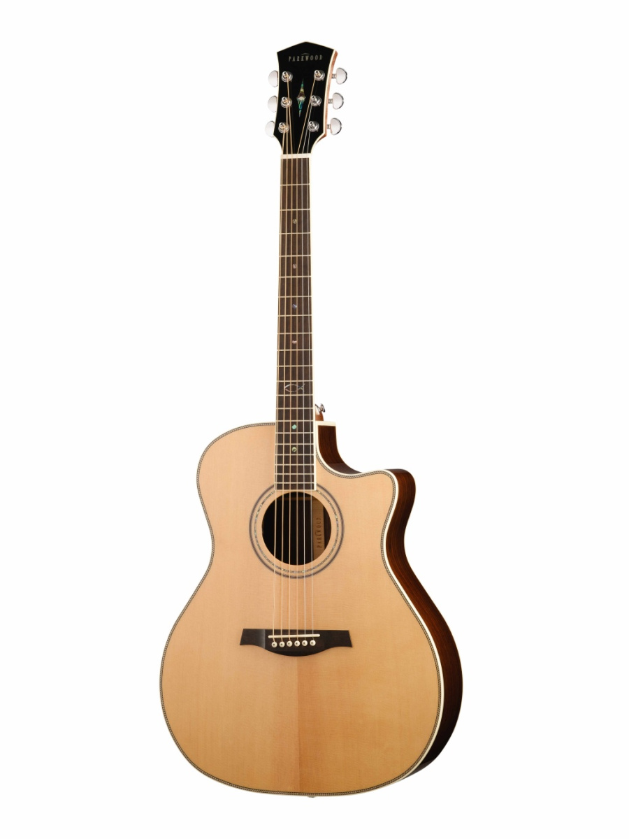 GA88-NAT Электро-акустическая гитара, с вырезом, цвет натуральный, с чехлом, Parkwood купить в prostore.me