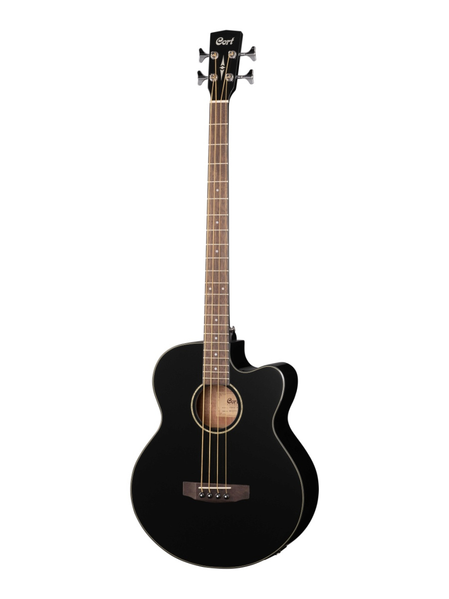 AB850F-BK-BAG Acoustic Bass Series Электро-акустическая бас-гитара, с вырезом, черная, Cort купить в prostore.me
