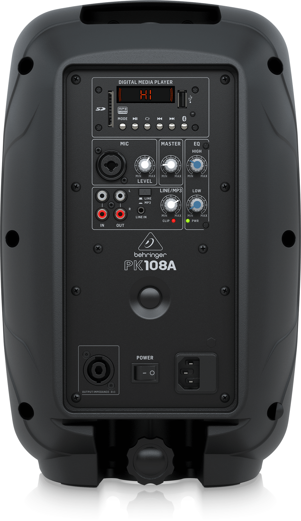 BEHRINGER PK108A - активная акустическая система, 2-х полосная, 240 Вт, 20 Гц-20 кГц, SPL 90 дБ, MP3 купить в prostore.me