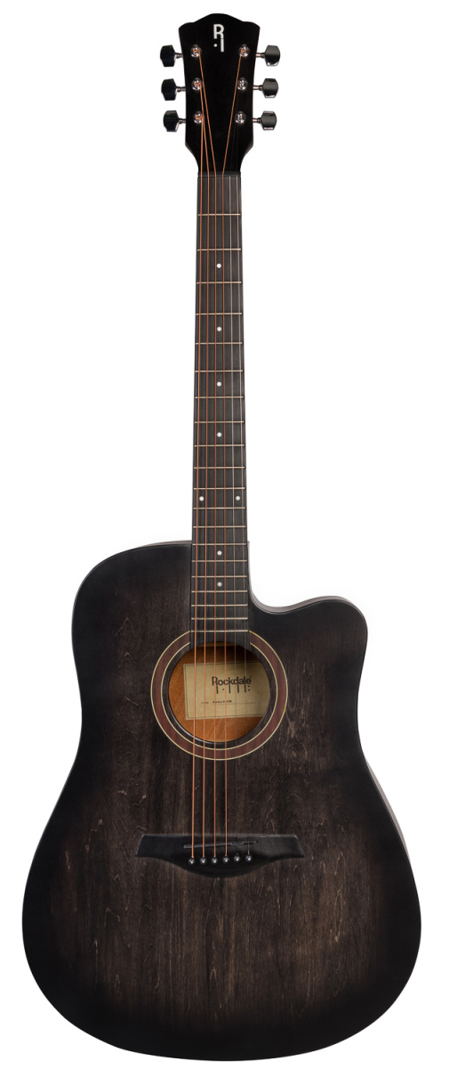 ROCKDALE Aurora D1 C Акустическая гитара. Dreadnought с вырезом. Цвет Чёрный. купить в prostore.me