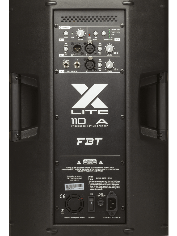 FBT X-LITE 110A - активная двухполосная акуст.система, 1200 Вт+300 Вт, 3-х кан. микшер, DSP купить в prostore.me