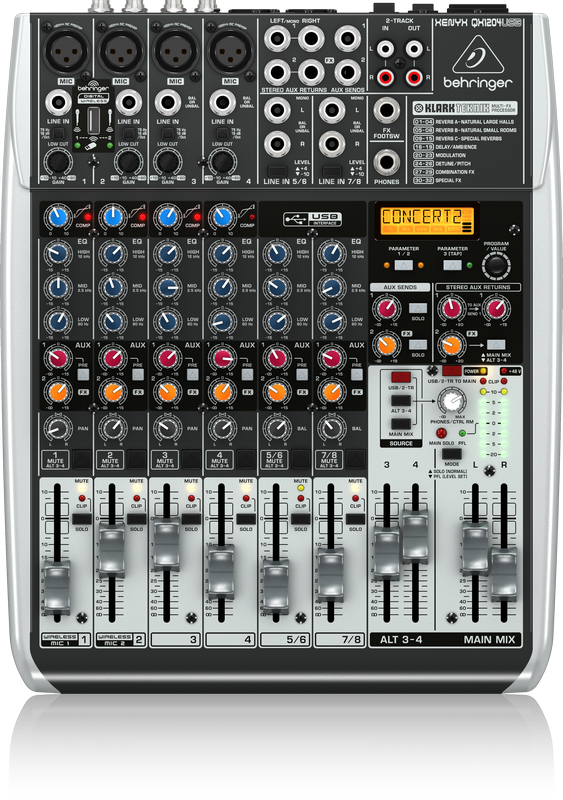 BEHRINGER QX1204USB - микшер,4 микрофонных предусилителя XENYX, 2 Aux посыла, 2 стерео Aux возврата купить в prostore.me