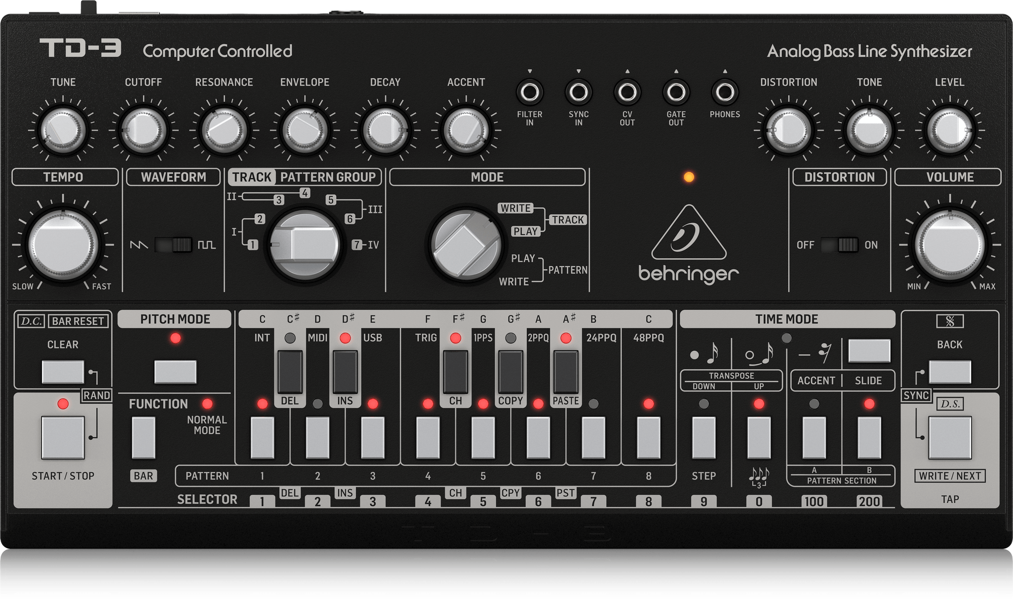 картинка BEHRINGER TD-3-BK - басовый аналоговый монофонический синтезатор от магазина prostore.me
