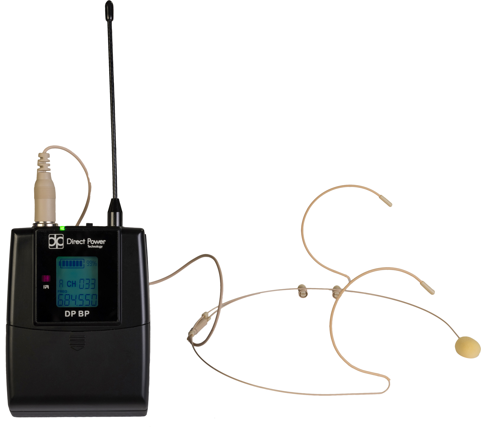 DP-200 HEAD Радиосистема с поясным передатчиком, головным микрофоном и ЖК-дисплеем. купить в prostore.me