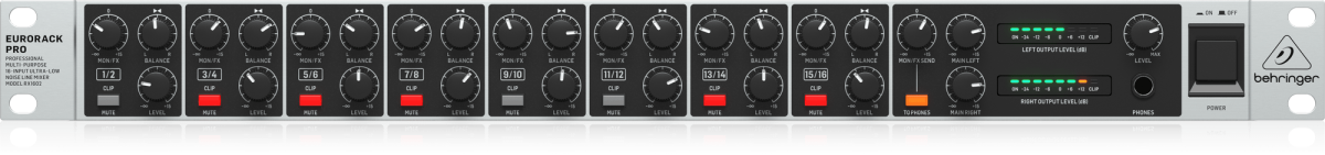 BEHRINGER RX1602 V2 - микшерный пульт , 8 моно/стерео,16 балансных линейных входов