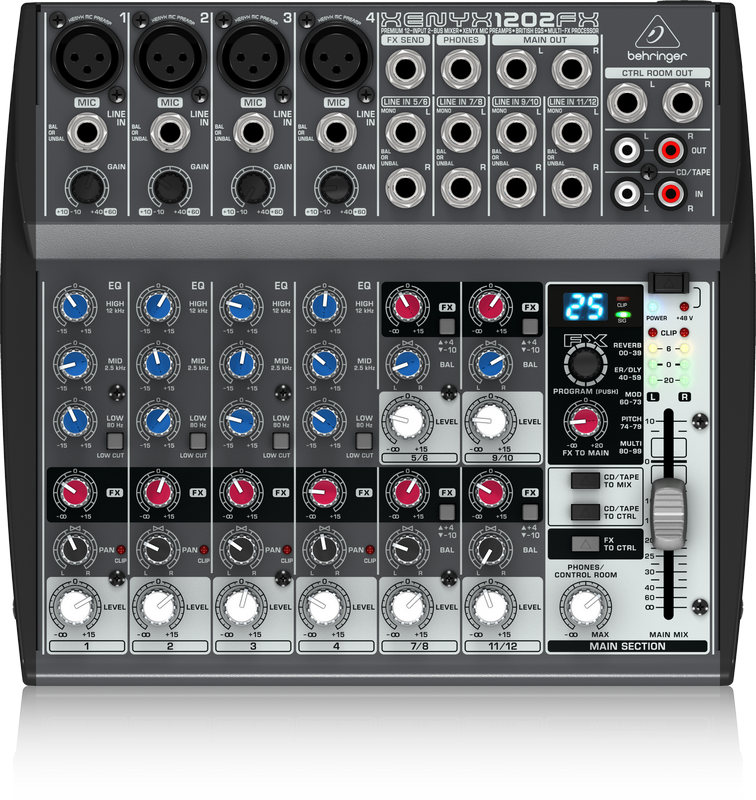 BEHRINGER 1202FX - микшер,4 микр. предусил.,8 линейных входов,24-битный эффект-процессор купить в prostore.me