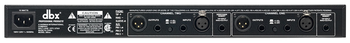 dbx 266XS - 2-х канальный компрессор/гейт. Вх/вых - 1/4" TRS или XLR купить в prostore.me