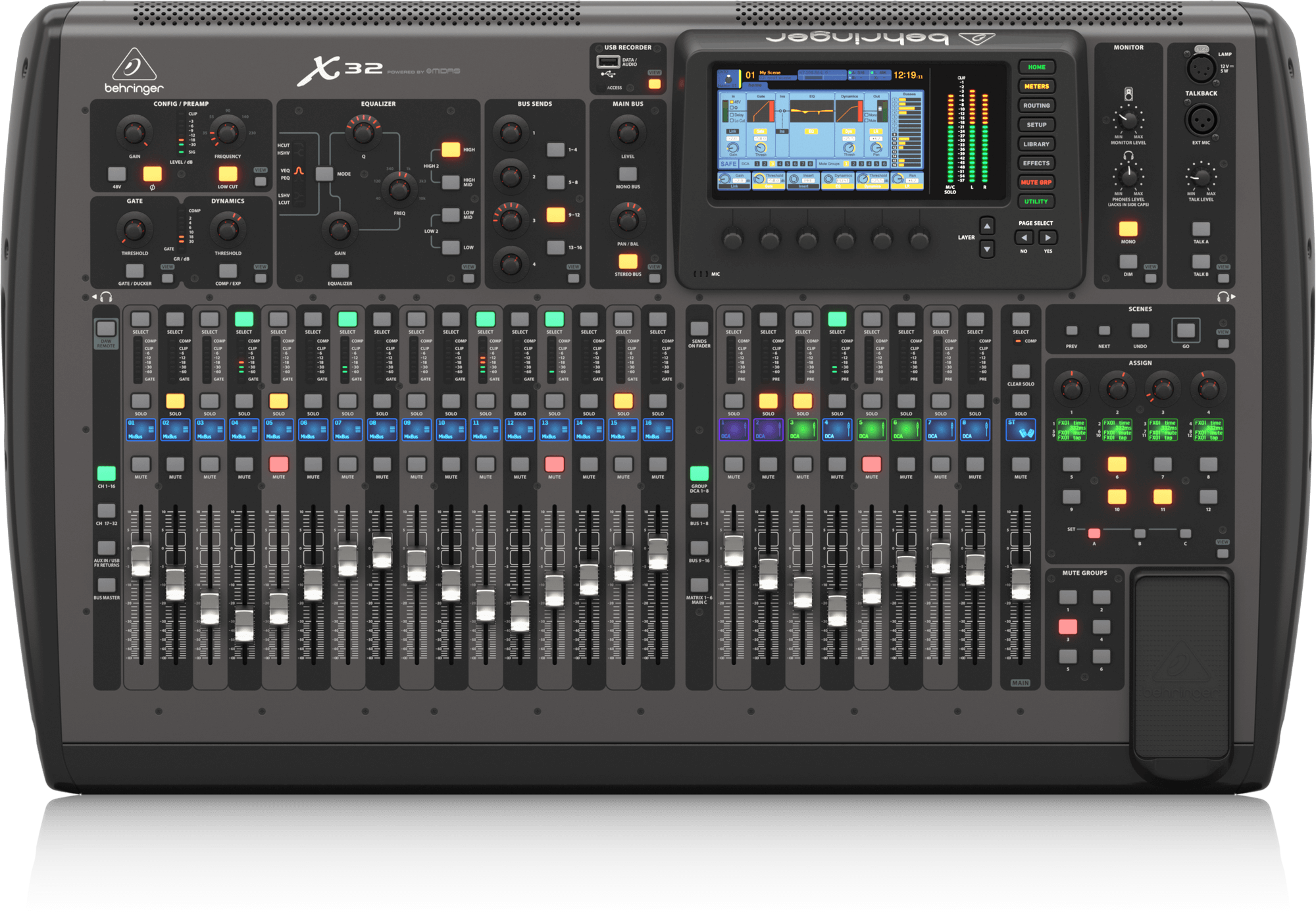 BEHRINGER X32 - цифровой микшер, 32 входа,16 шин, 6 mute групп, 8 DCA групп купить в prostore.me