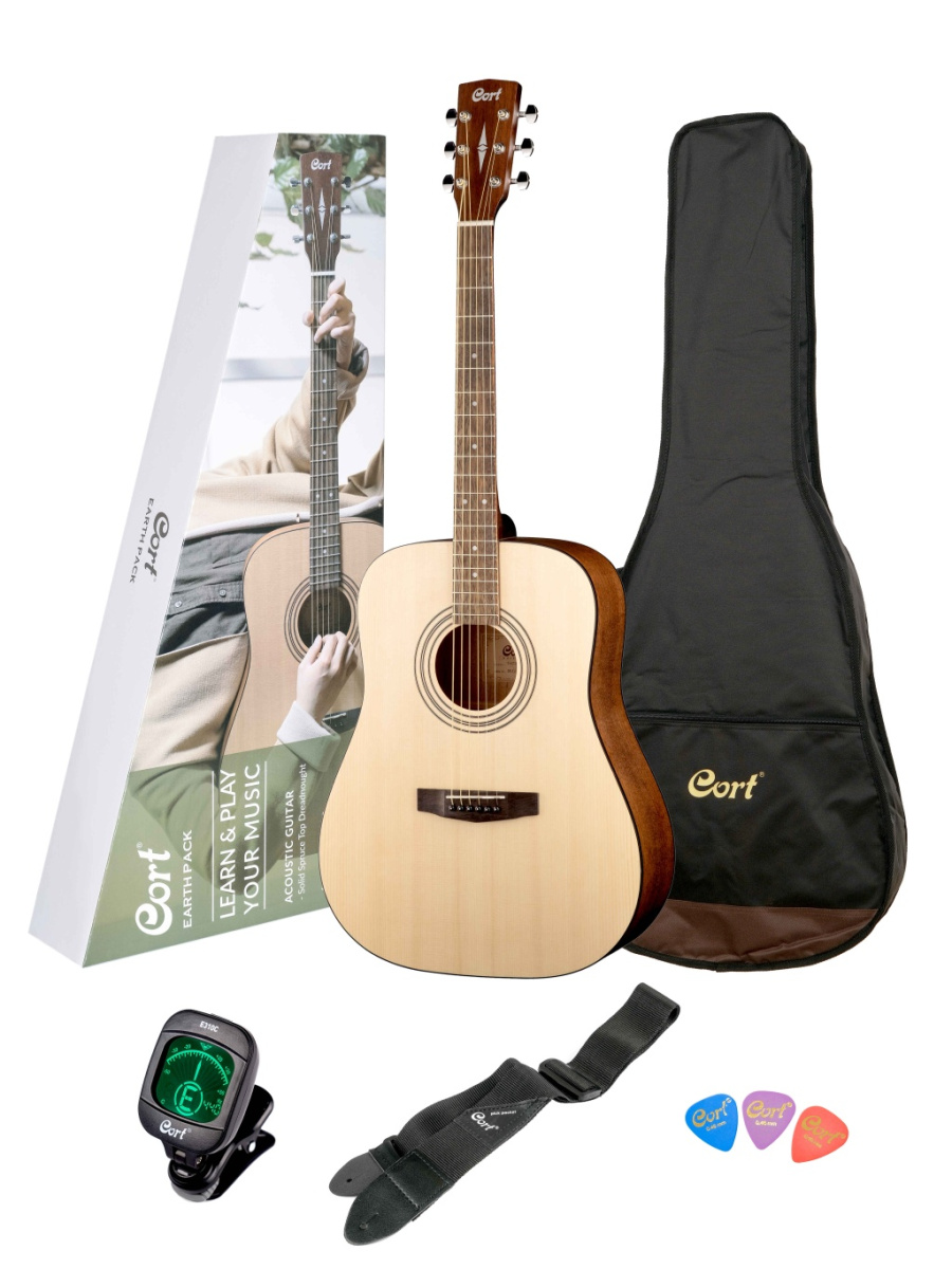 EARTHPACK-OP Earth Series Акустическая гитара+аксессуары, цвет натуральный, Cort купить в prostore.me