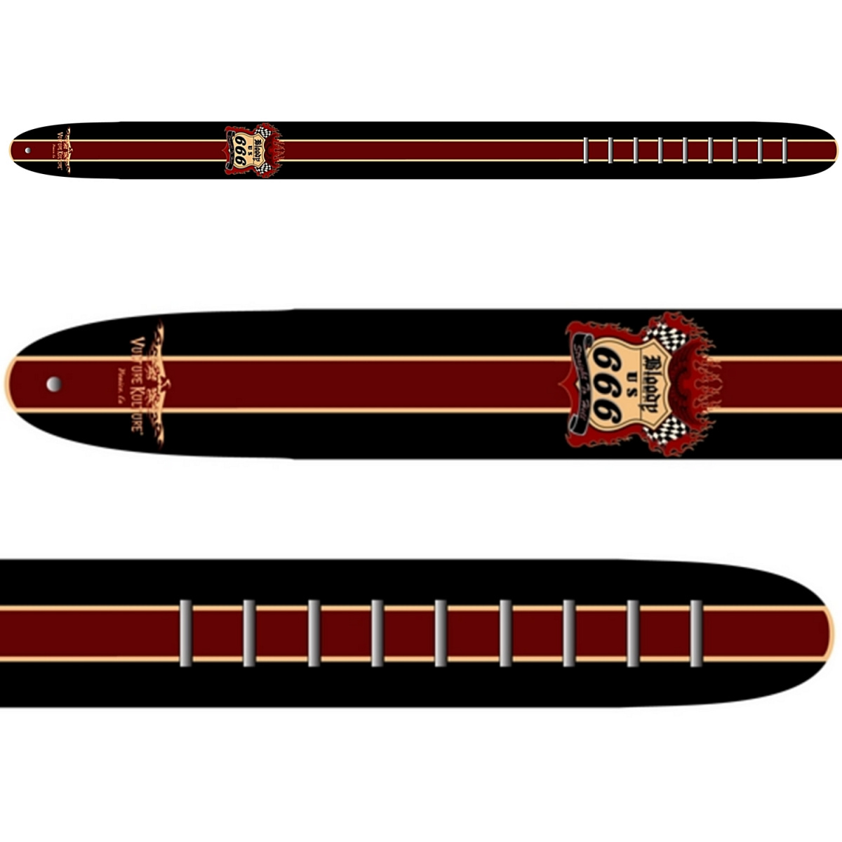 Perri's P25VK-1358 - Кожаный ремень (2,5") для гитары (Vulture Culture - надпись Bloody 666) купить в prostore.me