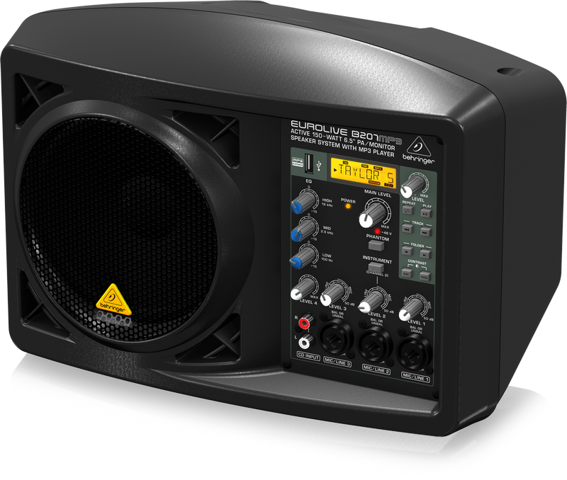 BEHRINGER B207MP3 - активная акустическая система с MP3/монитор , 6,5', 150Вт, класс D купить в prostore.me