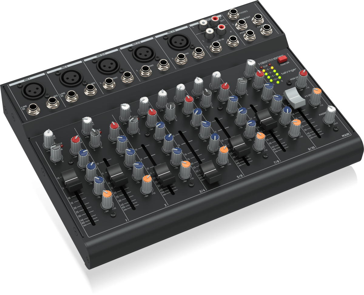 BEHRINGER XENYX 1003B - микшер, 10 каналов, 5 микрофонных предусилителей, трехполосный эквалайзер