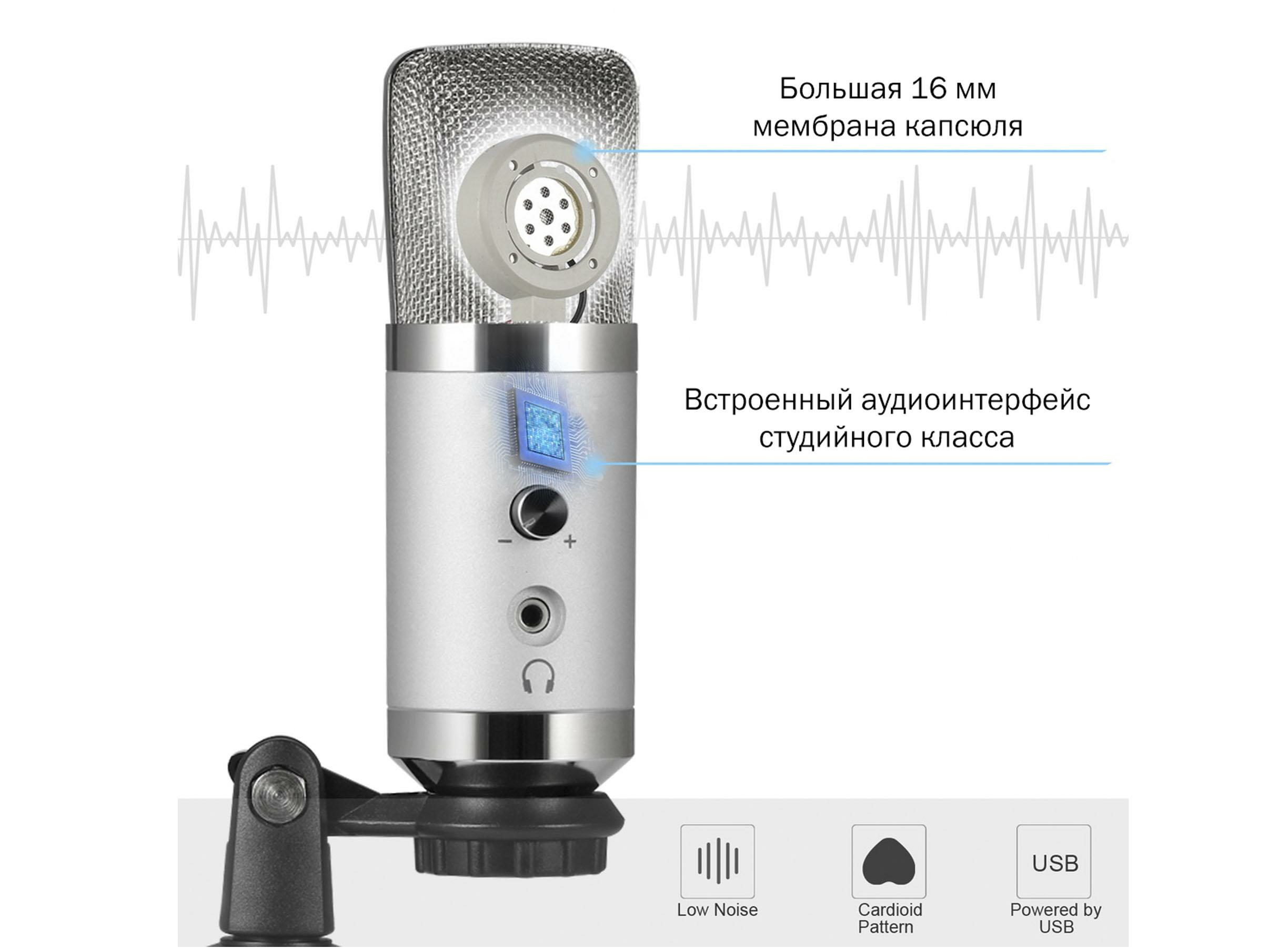 VOLTA CYBER MIC Студийный микрофон с встроенным USB-интерфейсом. купить в prostore.me
