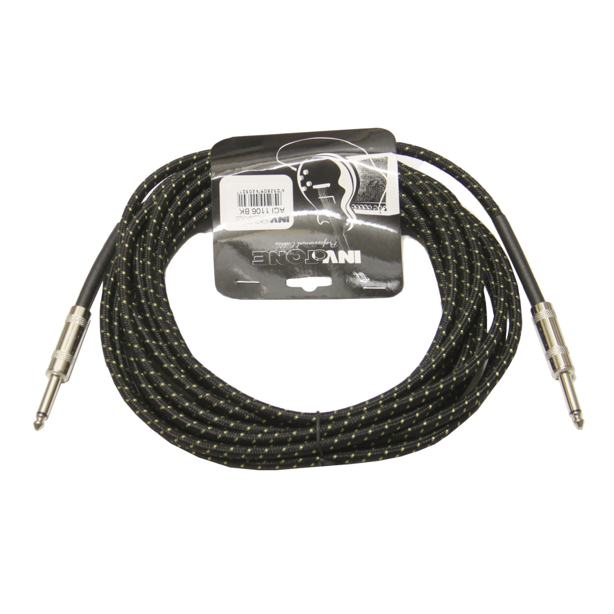 INVOTONE ACI1110BK - инструментальный кабель Хлопковая оболочка (черный) Джек 6.3мм-Джек 6.3мм 10 м купить в prostore.me