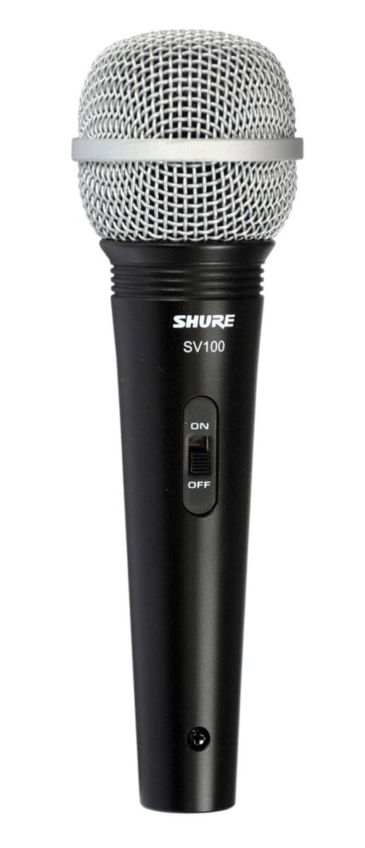 SHURE SV100-A микрофон динамический вокально-речевой с выключателем и кабелем (XLR-6.3 мм JACK) купить в prostore.me