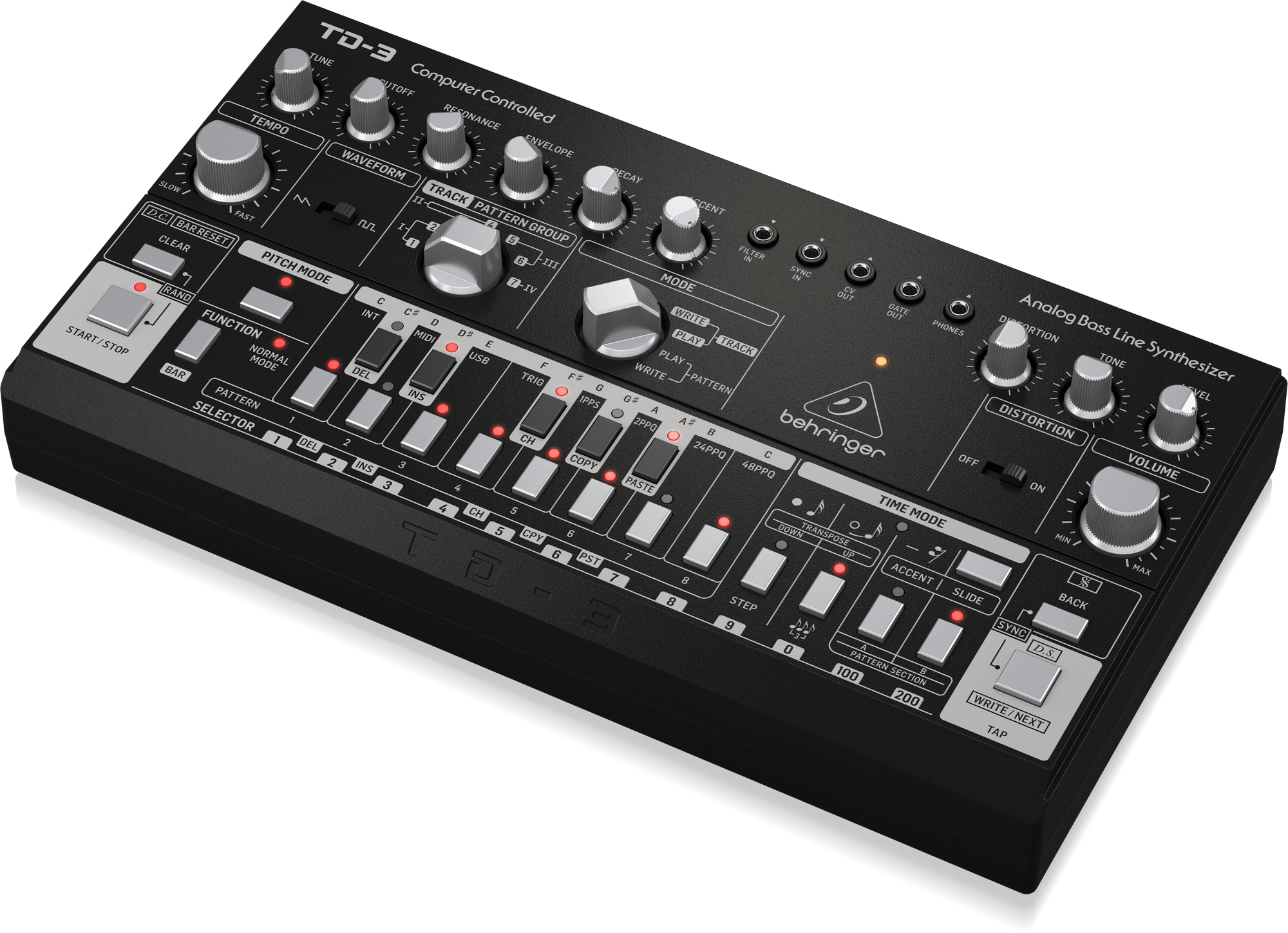 картинка BEHRINGER TD-3-BK - басовый аналоговый монофонический синтезатор от магазина prostore.me