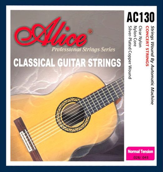 Alice AC130-N Комплект струн для классической гитары, нейлон, посеребренная медь.