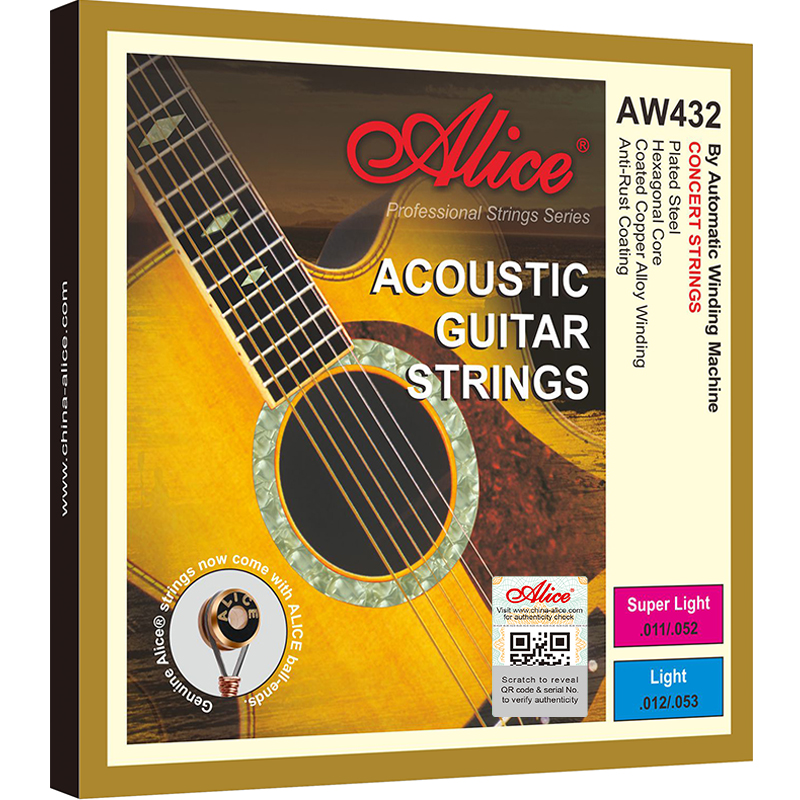 Alice AW432-SL Extra-Light Комплект струн для акустической гитары, сталь/медь, с покрытием. 011