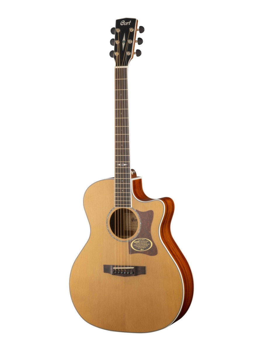 GA5F-BW-NS-WBAG Grand Regal Электро-акустическая гитара, с вырезом, цвет натуральный, чехол,  Cort купить в prostore.me