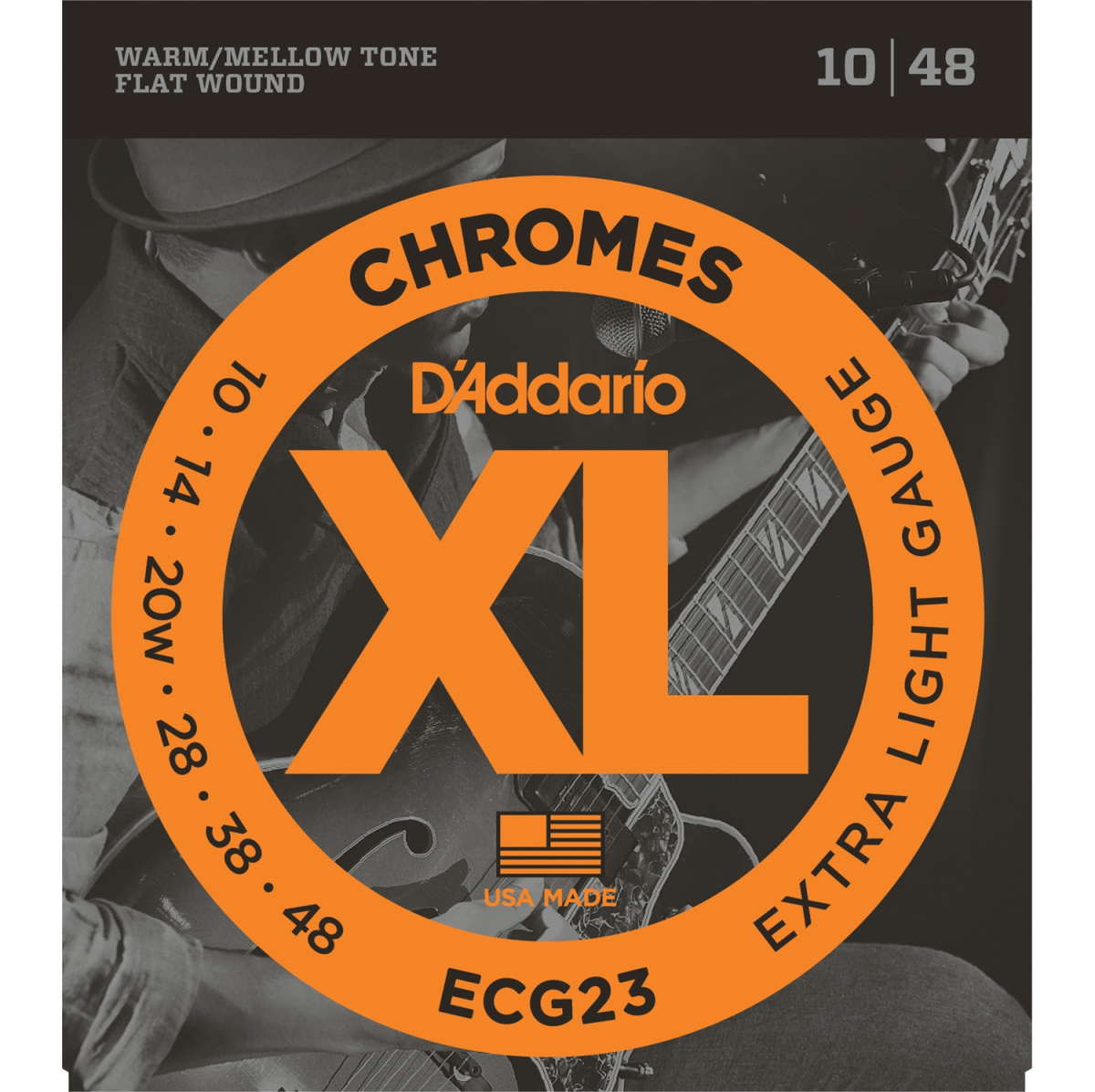 D'ADDARIO ECG23 - струны для электрогитары, Extra Light, хром, 3-я в оплётке, 10-48 купить в prostore.me