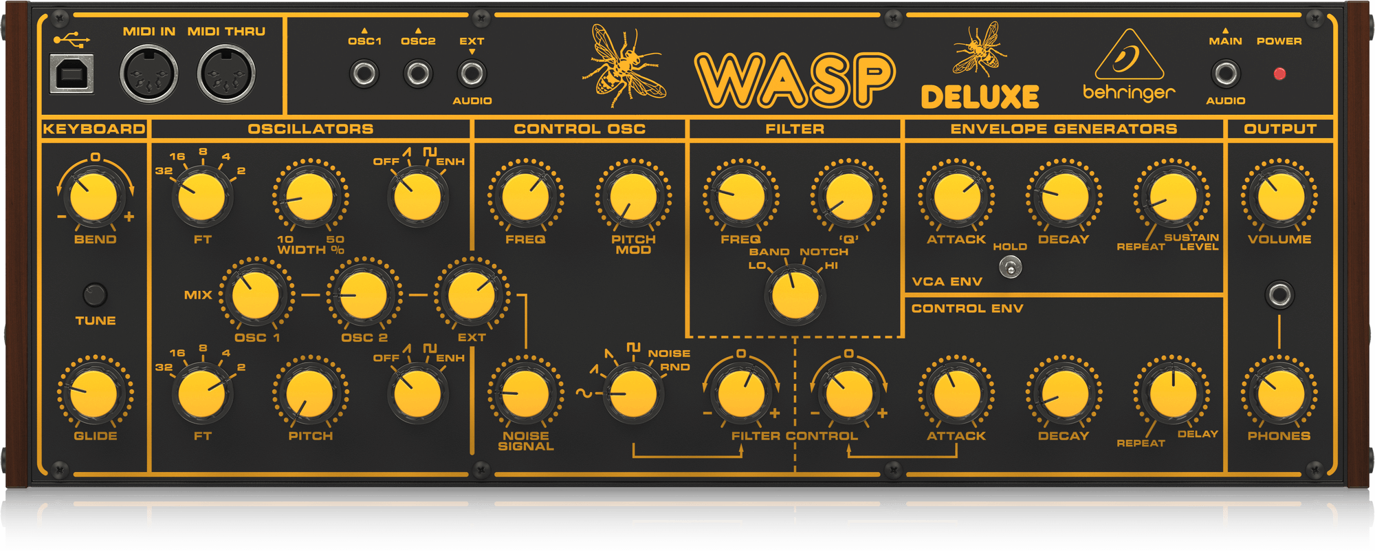 BEHRINGER WASP DELUXE - гибридный монофонический синтезатор купить в prostore.me