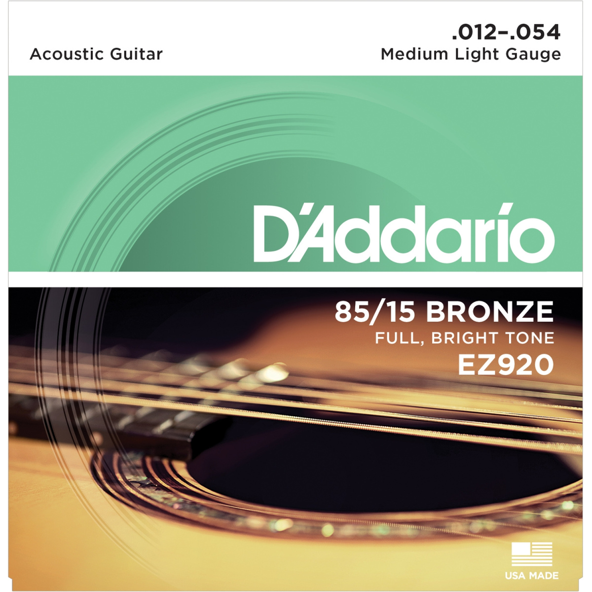 D'Addario EZ920 - струны для акуст. гитары, бронза 85/15, Medium Light 12-54 купить в prostore.me