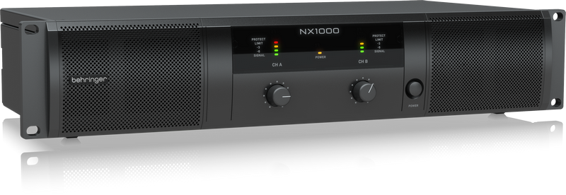 BEHRINGER NX1000 - усилитель мощности, 2х160 Вт/8 Ом, 2х300 Вт/4 Ом, 500 Вт/2 Ом, бридж:1000 Вт/4 Ом купить в prostore.me