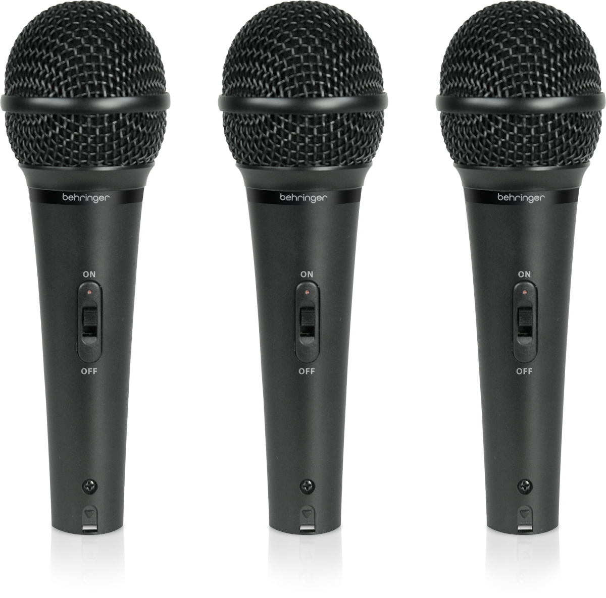 BEHRINGER XM1800S - Динамические микрофоны (комплект из 3 шт.) с выключателем, в кейсе купить в prostore.me