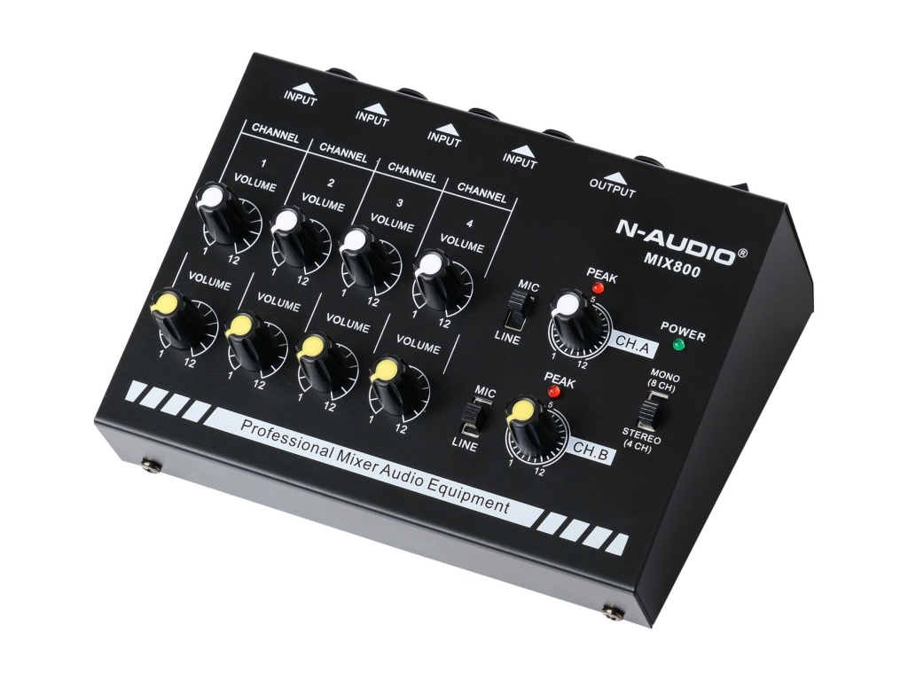 MIX800 Микшер, 8 каналов, N-Audio