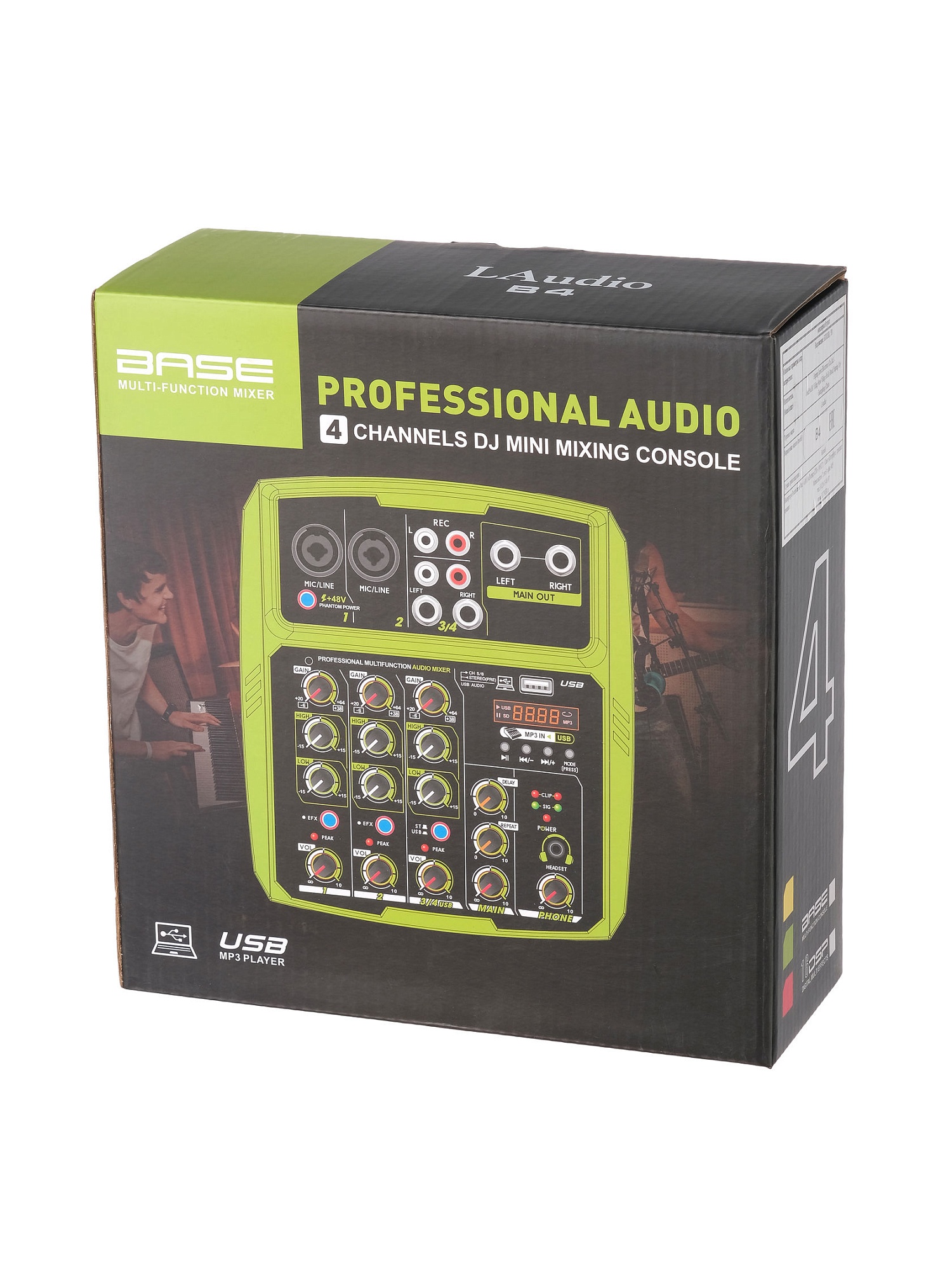 картинка B4 Микшерный пульт, 4 канала, LAudio от магазина prostore.me