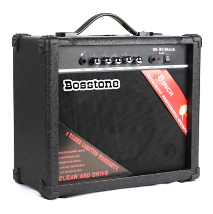 Bosstone BA-30W Black Комбоусилитель для бас гитары: Мощность - 30 Ватт, Динамик 8" купить в prostore.me