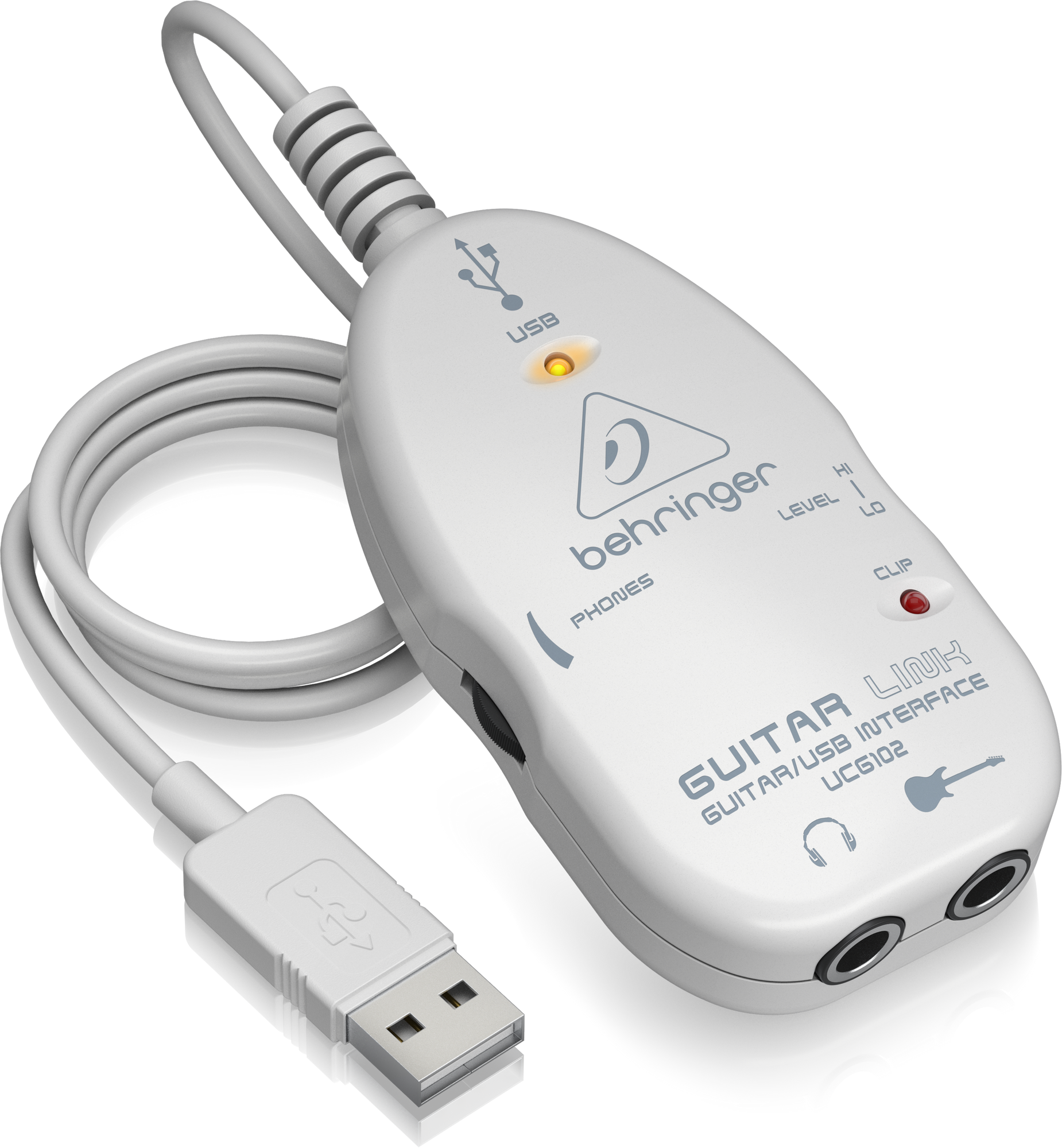 BEHRINGER UCG102 - USB-интерфейс, позволяющий подключить гитару к компу,16 бит/(32.0 / 44.1 /48) кГц купить в prostore.me