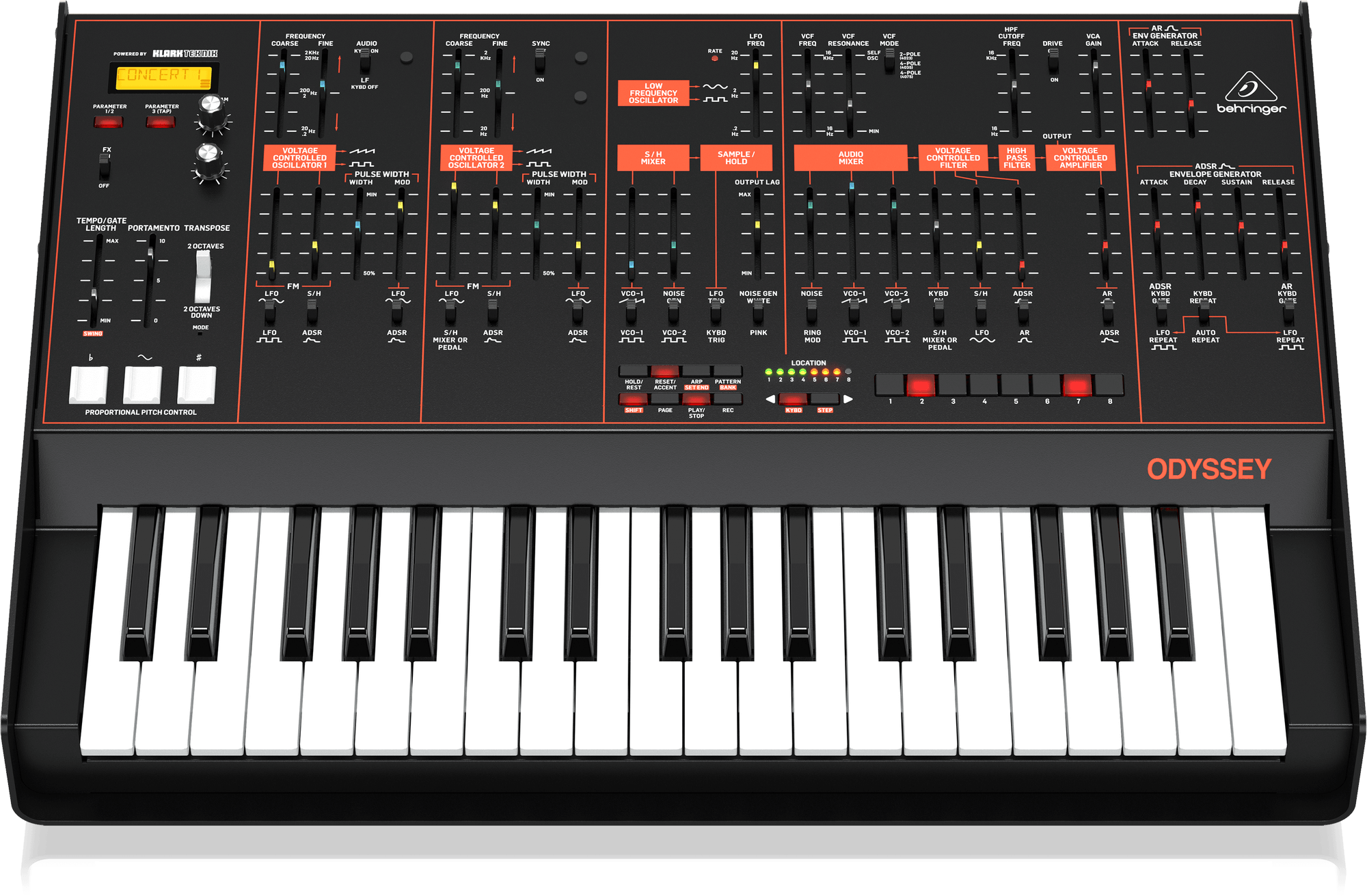 BEHRINGER ODYSSEY - аналоговый дуофонический синтезатор, 37 клавиш купить в prostore.me