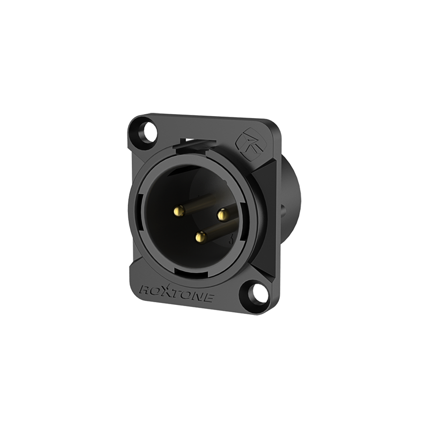 ROXTONE RX3MD-BG Разъем cannon (XLR) панельный папа 3-х контактный цвет: черный купить в prostore.me