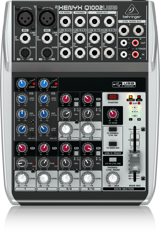 BEHRINGER Q1002USB - микшер10 каналов, эквалайзер, микр.предусил, USB купить в prostore.me