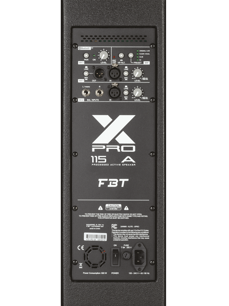 FBT X-PRO 115A - двухполосная би-амп активная акустическая система, НЧ 1200 Вт+ВЧ 300 Вт купить в prostore.me