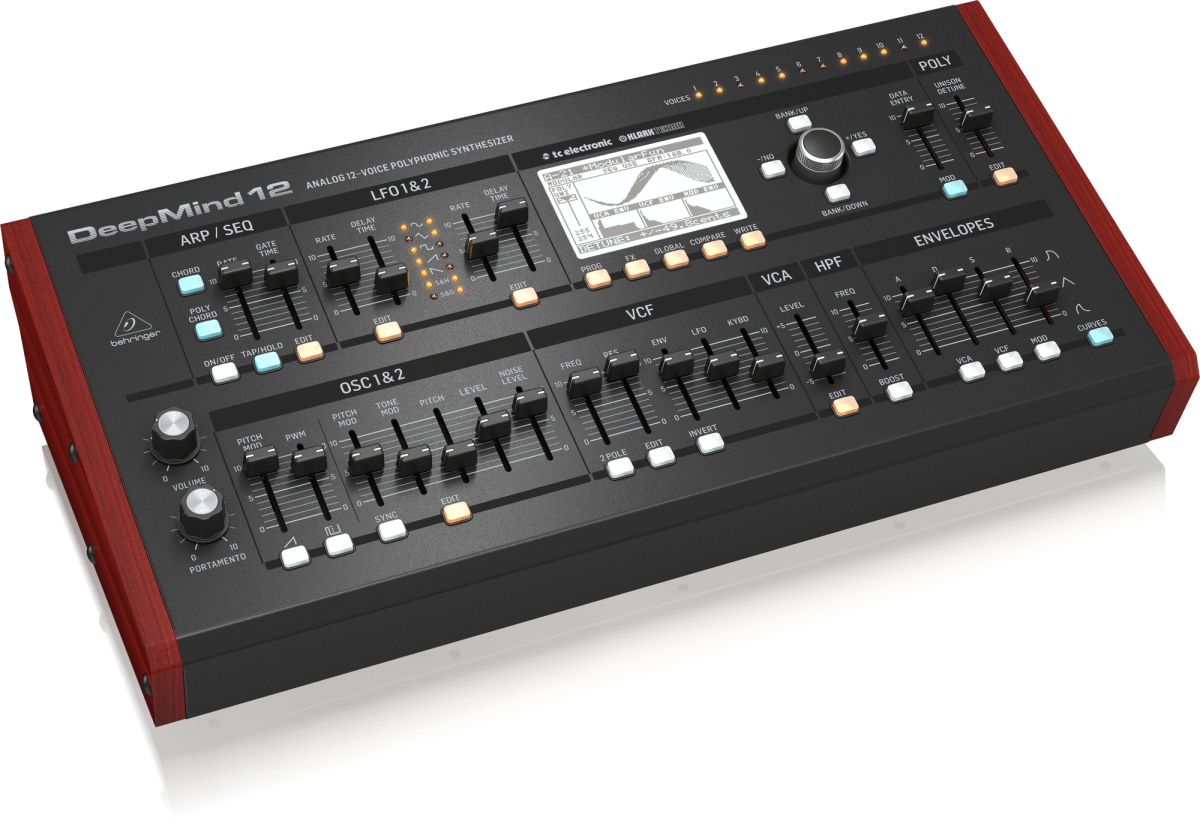 BEHRINGER DEEPMIND 12D - настольный аналоговый синтезатор, 12 гол. полифония, Wi-Fi